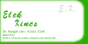 elek kincs business card